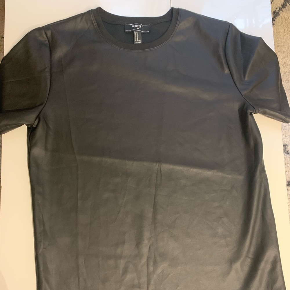 Faux leather shirt